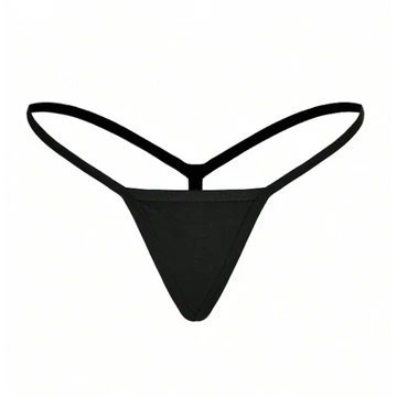 Cora – pamut cérna tanga (fekete)