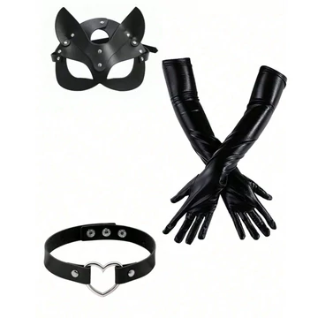 Carenne – latex maszk, nyaklánc és kesztyű