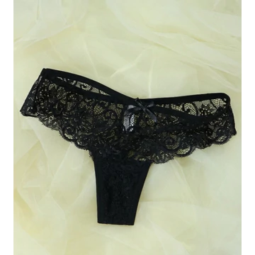 Sorena – fekete csipke tanga bugyi