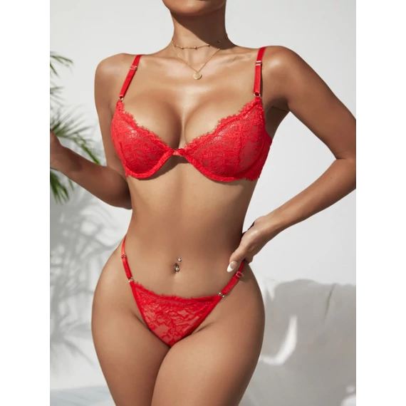 Lunisse – piros csipke fehérnemű szett