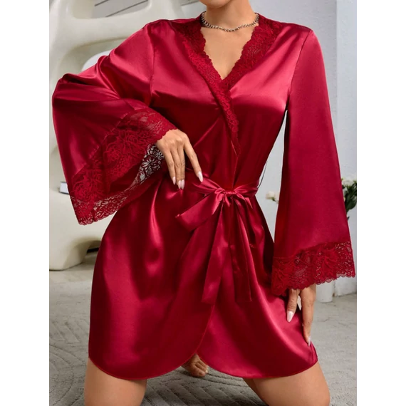 Mariselle - bordó szatén köntös