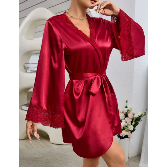 Mariselle - bordó szatén köntös