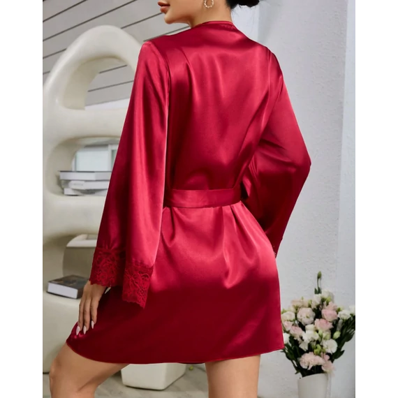 Mariselle - bordó szatén köntös