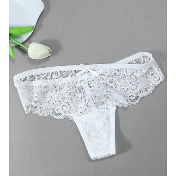 Sorena – fehér csipke tanga bugyi