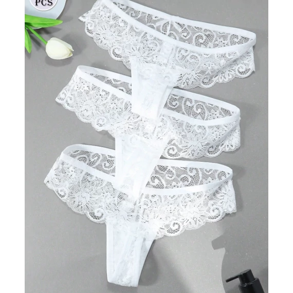 Sorena – fehér csipke tanga bugyi