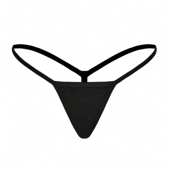 Cora – pamut cérna tanga (fekete)