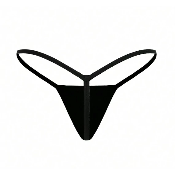 Cora – pamut cérna tanga (fekete)