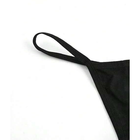 Cora – pamut cérna tanga (fekete)