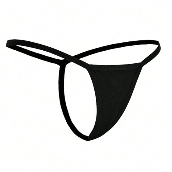 Cora – pamut cérna tanga (fekete)