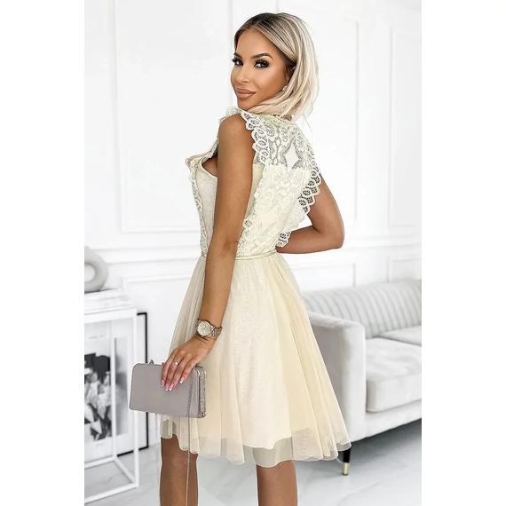 Nella - bézs csipkés alkalmi ruha - Numoco