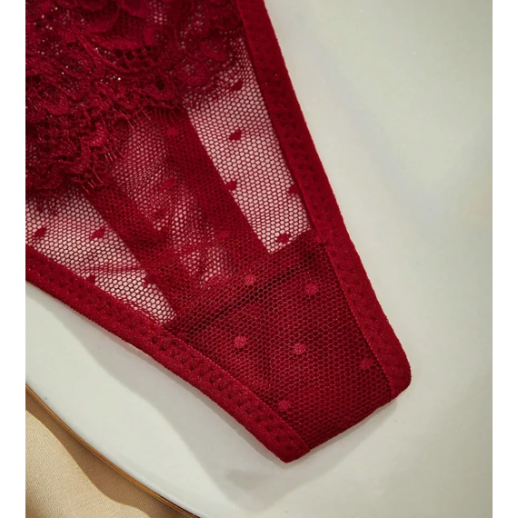 Alveria - bordó csipke tanga