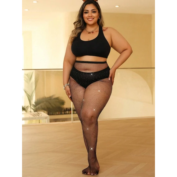 Cyarine – strasszköves plus size necc harisnya