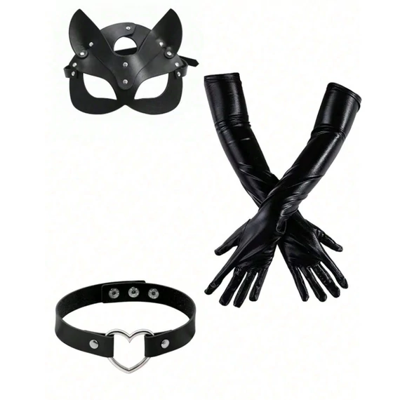 Carenne – latex maszk, nyaklánc és kesztyű