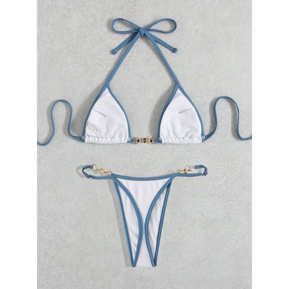 Cosette - fehér-kék micro bikini