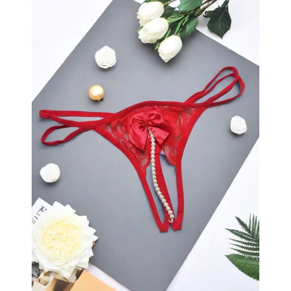 Gvendolin – piros gyöngyös nyitott tanga