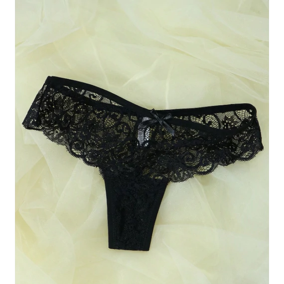 Sorena – fekete csipke tanga bugyi