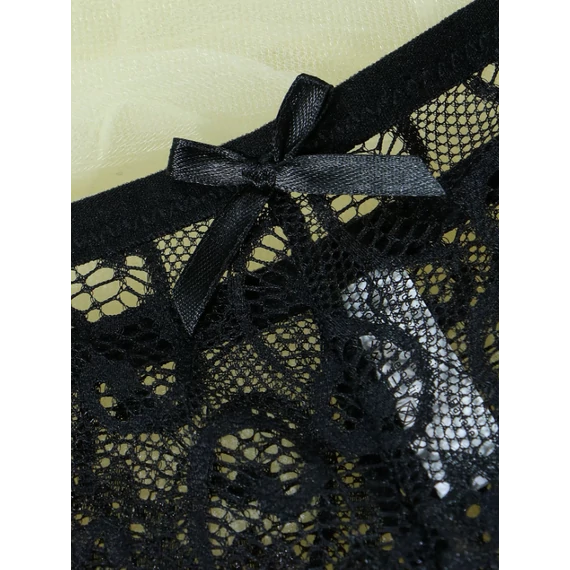 Sorena – fekete csipke tanga bugyi